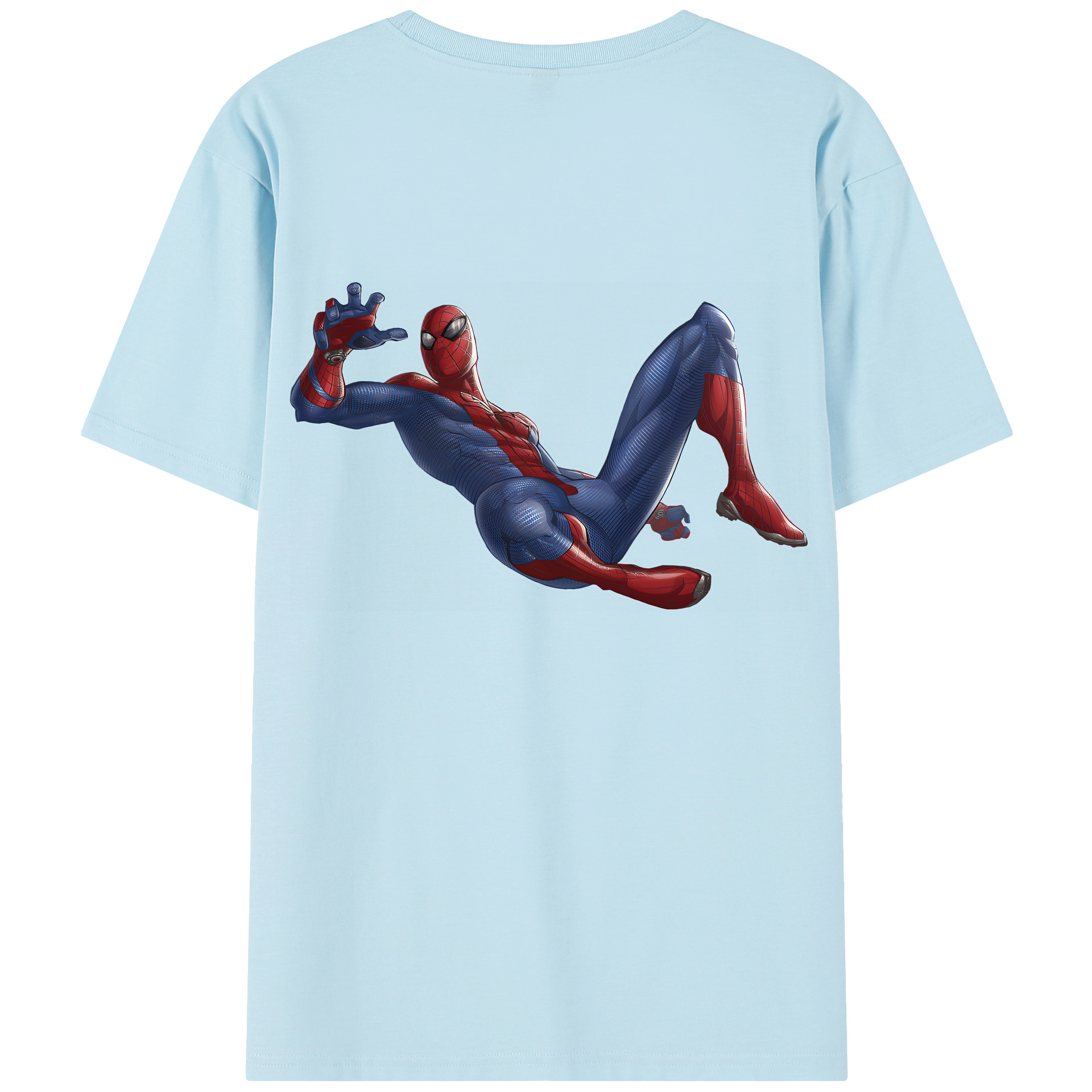 （画像用） Spider Man スパイダーマン 綿100％半袖Tシャツ（背面プリント）